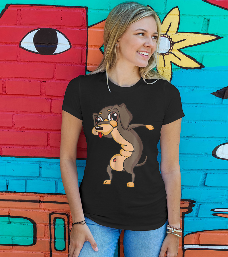 Dabbing Dachshund Doxie Dog Funny31 T-Shirt
