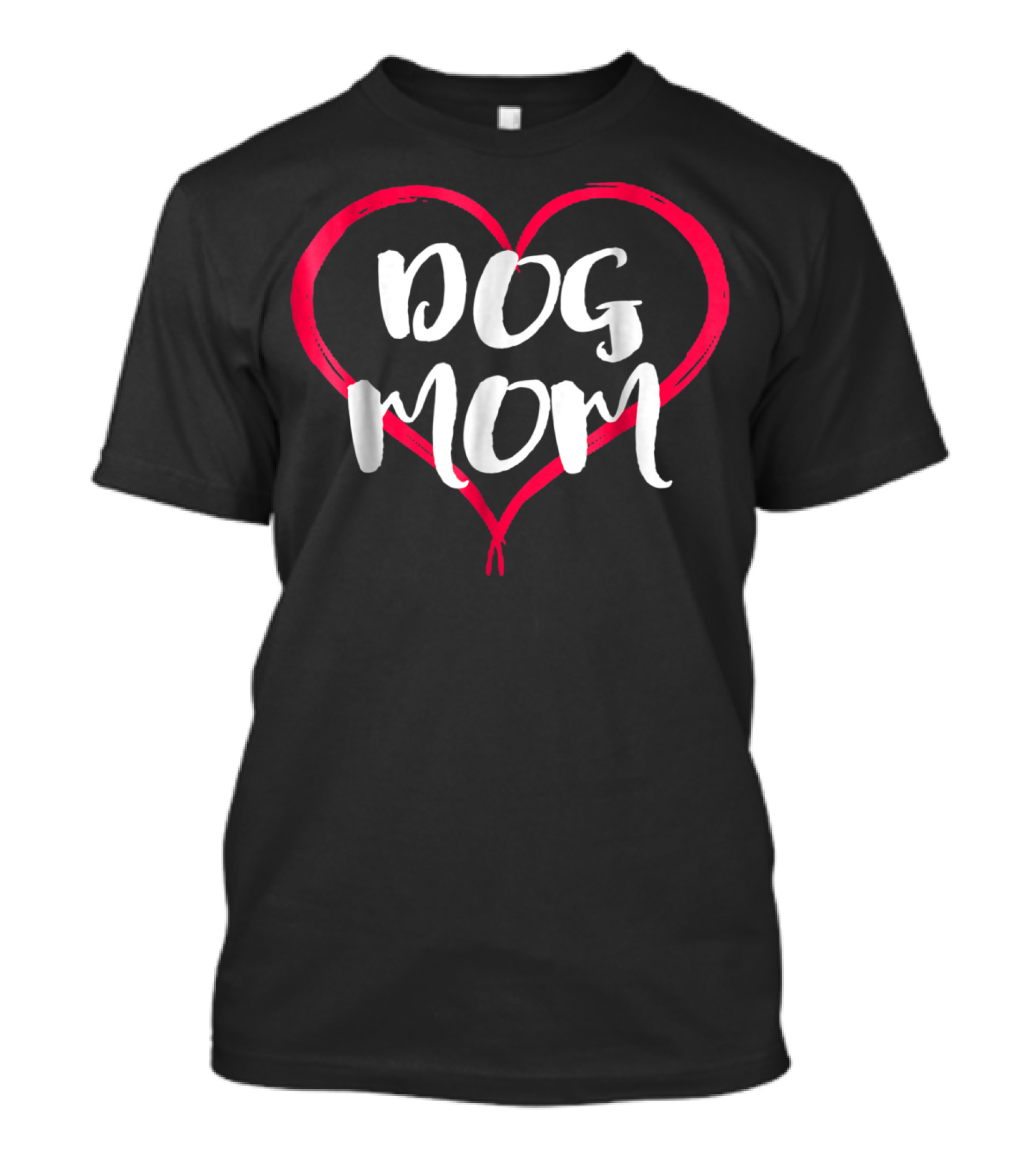 Dog Mom Heart Cute Funny Dog Lover Novelty T-Shirt