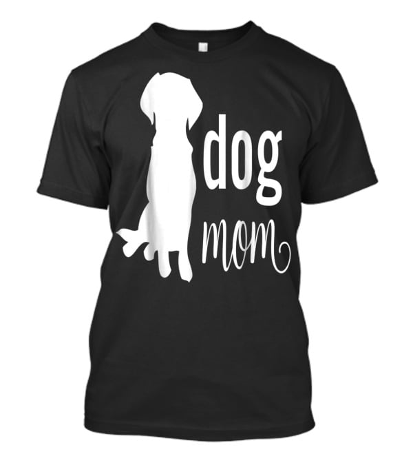 Dog Mom Silhouette White Dog Mom T-Shirt