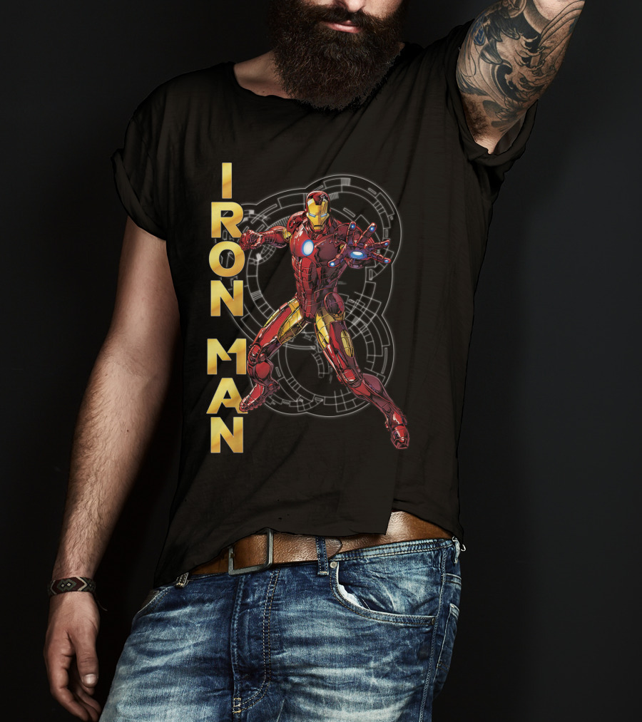 Marvel Avengers Assemble Iron Man Tech Suit Blueprint T-Shirt