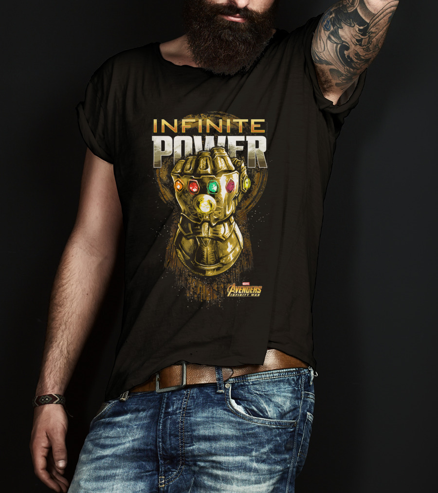 Infinite Power Gold Gauntlet Marvel Avengers Infinity War T-Shirt