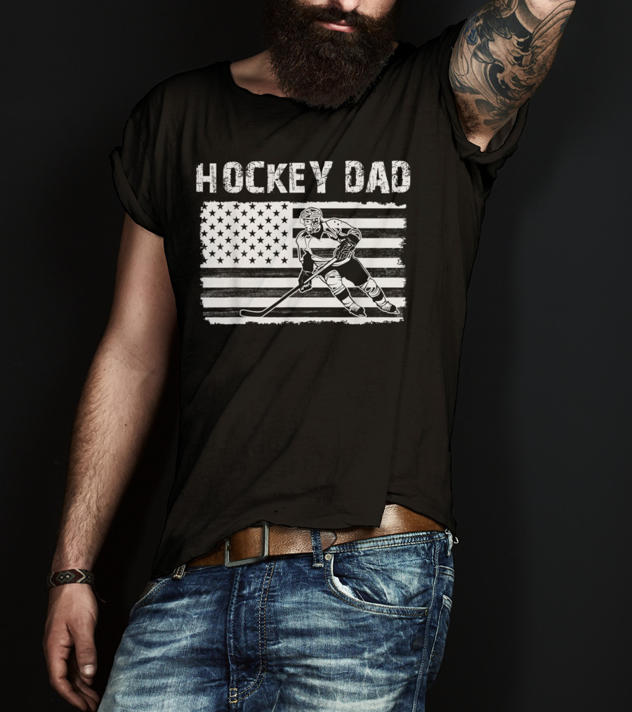 USA Hockey Dad Flag Skater T-Shirt