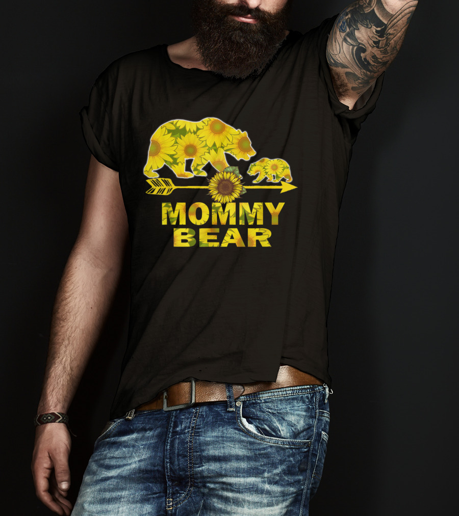 Mommy Bear Sunflower Arrow Mother Father T-Shirt