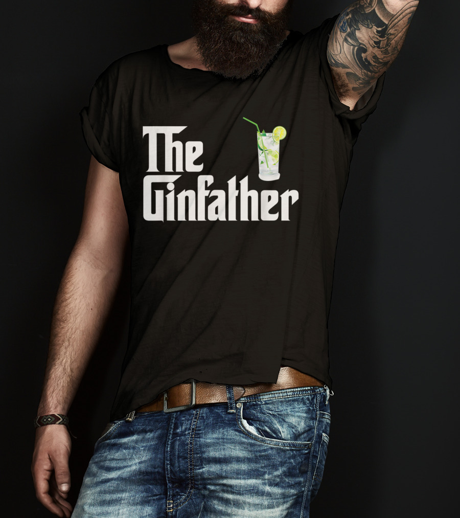 The Gin Father With Lime And Straw Gin And Tonic T-Shirt