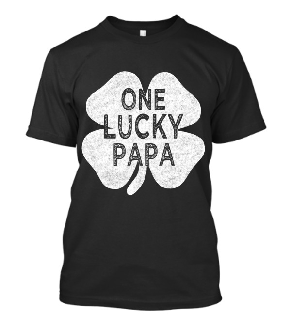 One Lucky Papa Clover Vintage Mens T-Shirt
