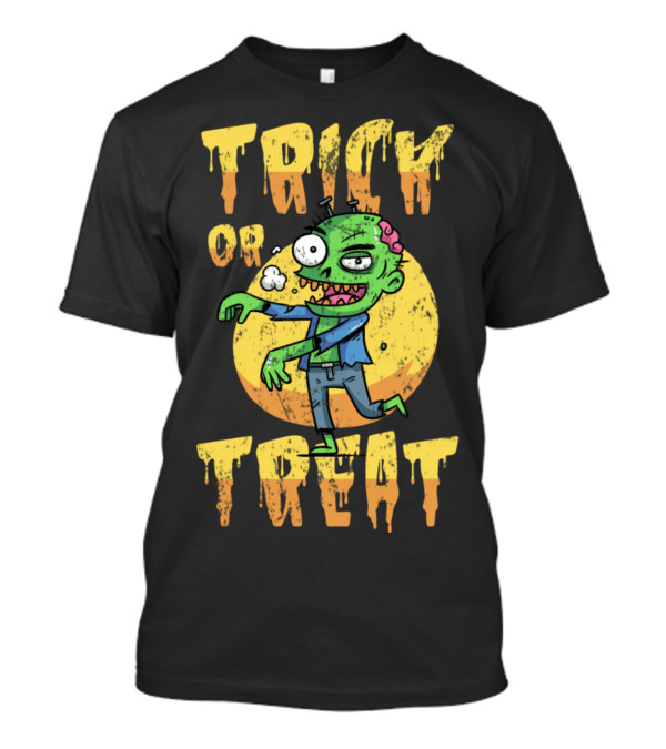 Trick Or Treat Halloween Zombie Cartoon T-Shirt