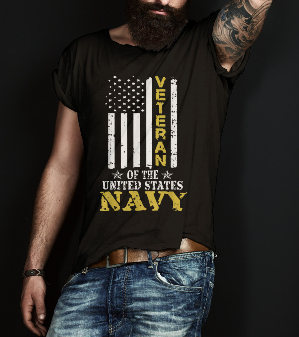 Veteran Of The United States Navy American Flag T-Shirt