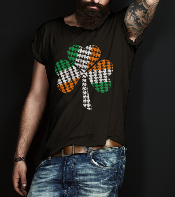 Shamrock Irish Flag Houndstooth T-Shirt