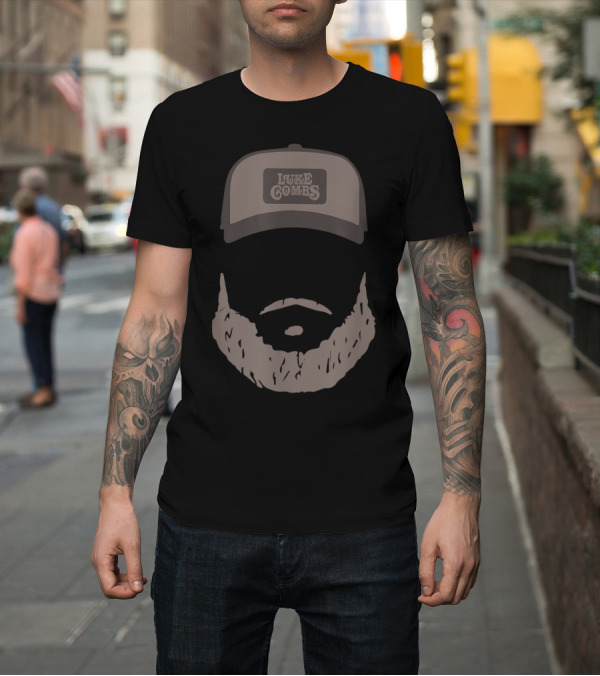 Shirt: Luke Combs 'One Number Away' Beard and Hat T-Shirt Luke Combs 'One Number Away' Beard and Hat T-Shirt