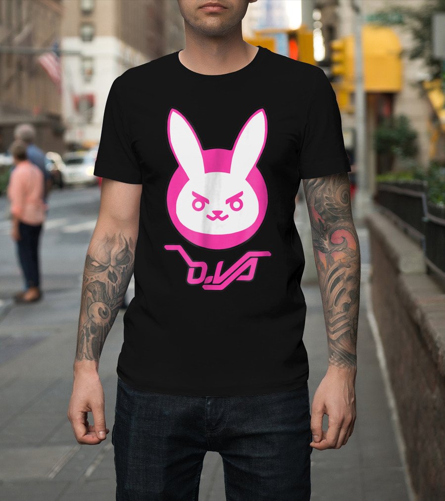Overwatch D.Va Bunny Logo Spray T-Shirt