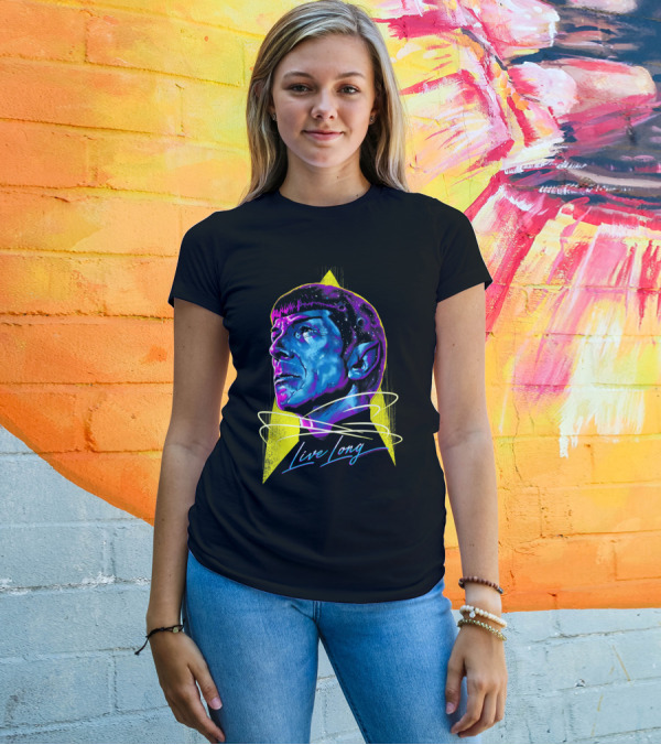 Star Trek Spock Live Long Vibrant Galaxy T-Shirt
