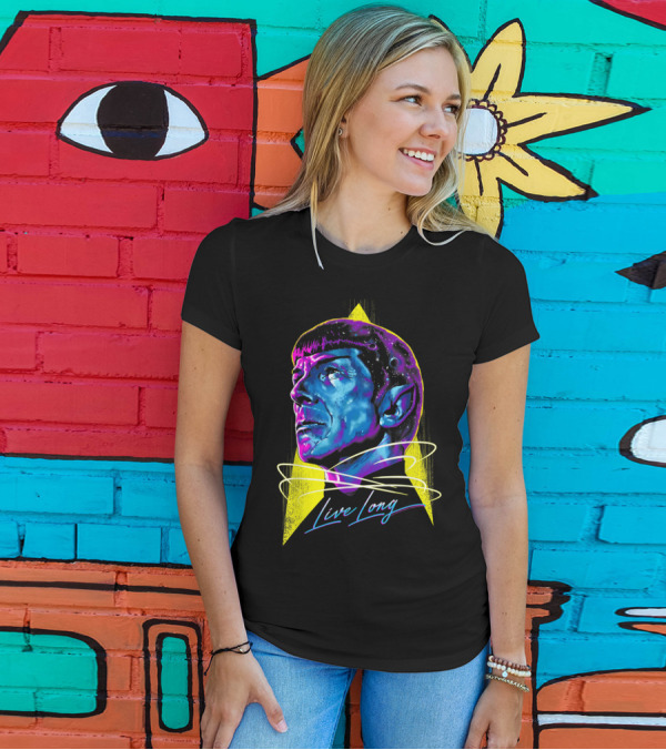 Star Trek Spock Live Long Vibrant Galaxy T-Shirt