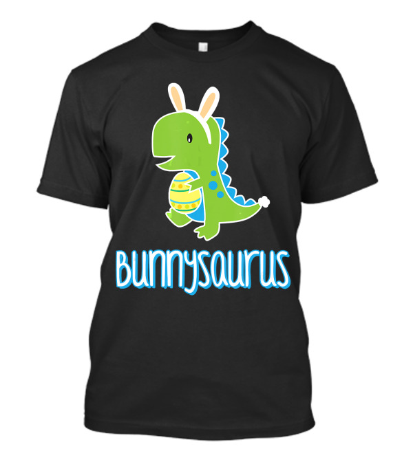 Bunnysaurus Kids Cute Dinosaur Easter Bunny Holding Egg T-Shirt