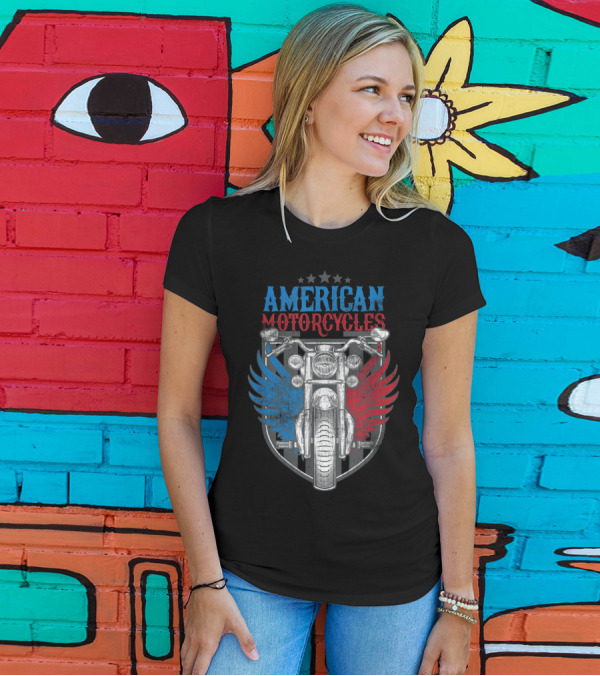 American Motorcycles Biker Motorcycle Wings T-Shirt