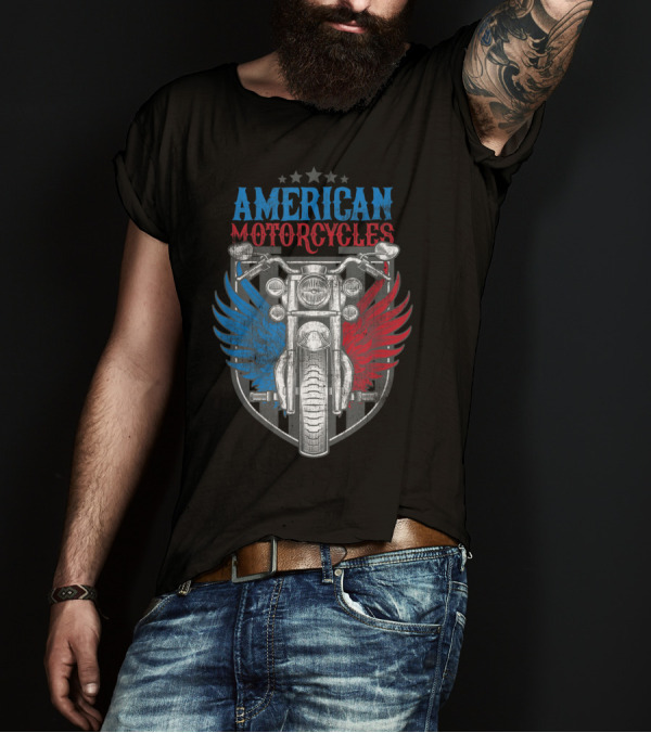 American Motorcycles Biker Motorcycle Wings T-Shirt