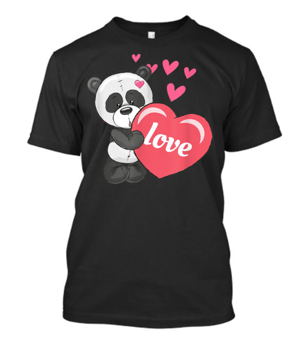 Valentines Day Love Panda With Heart T-Shirt