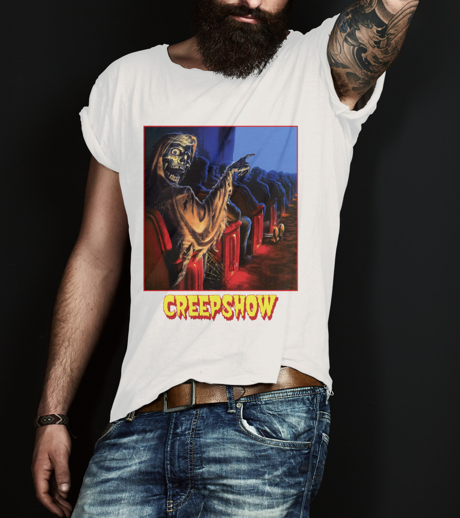 Creepshow Skeleton Ushers Menacing Audience In Theater Scene T-Shirt
