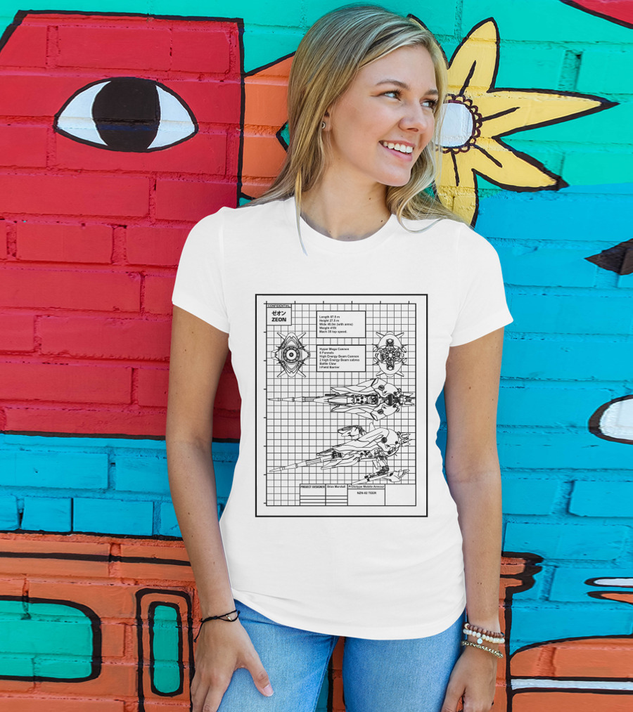 CONCEPT-X6-1-2 ZEON PROJECT DESIGNER Brian Marshall Prototype Mobile Armour NZM-92 TEERX HYPER MEGA CANNON High Energy Beam Cannon High Energy Beam Sabres Finied Barrier T-Shirt