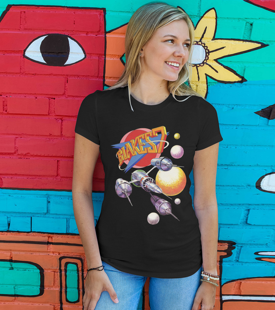 Blake's 7 Annual Retro Sci-Fi Spaceship And Planets T-Shirt