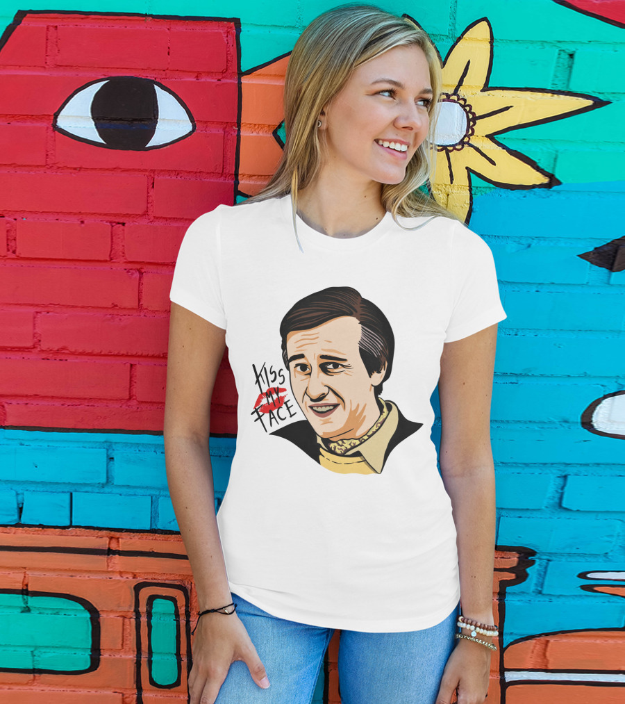 Alan Partridge Kiss My Face Retro Portrait With Lipstick T-Shirt