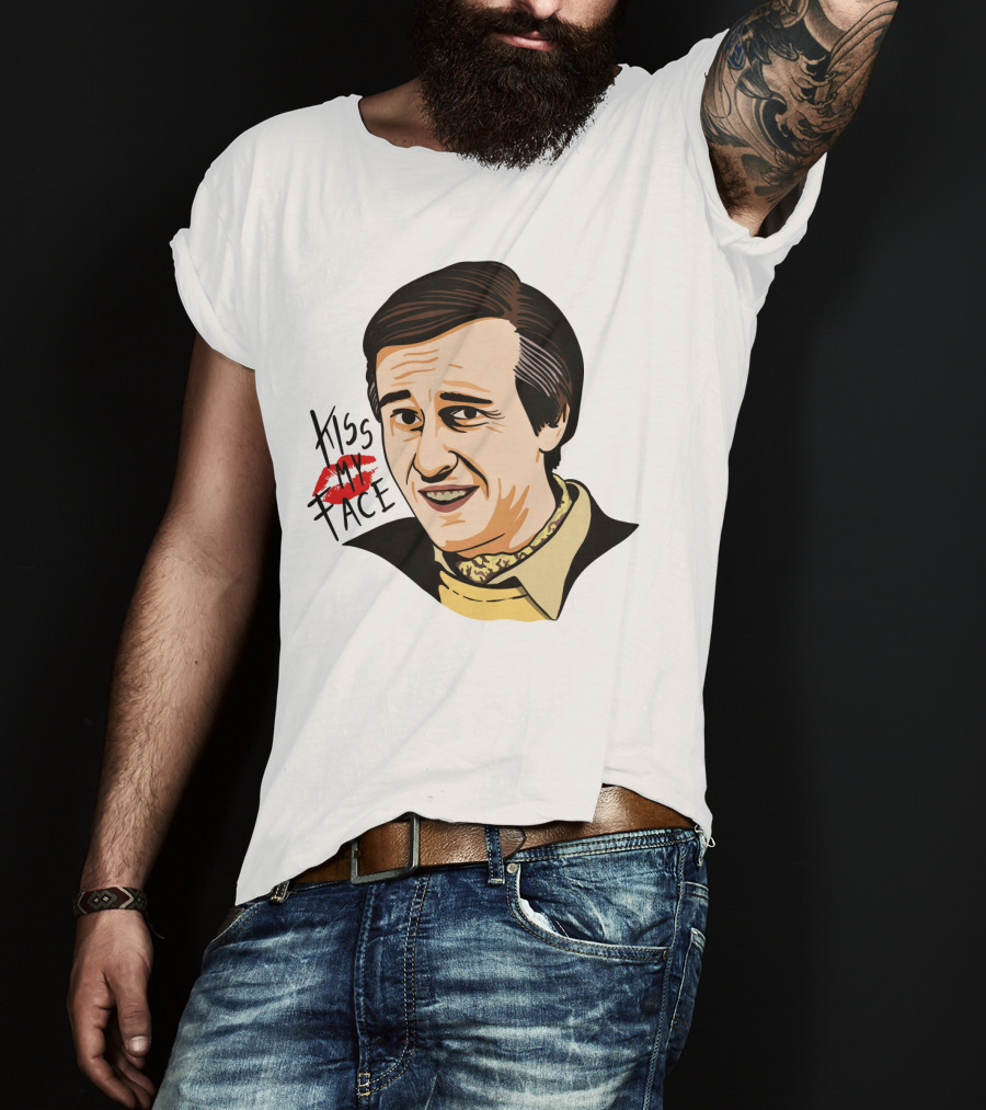 Alan Partridge Kiss My Face Retro Portrait With Lipstick T-Shirt