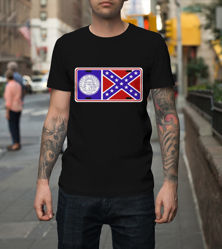 Smokey And The Bandit Georgia State Confederate Flag License Plate 1776 T-Shirt
