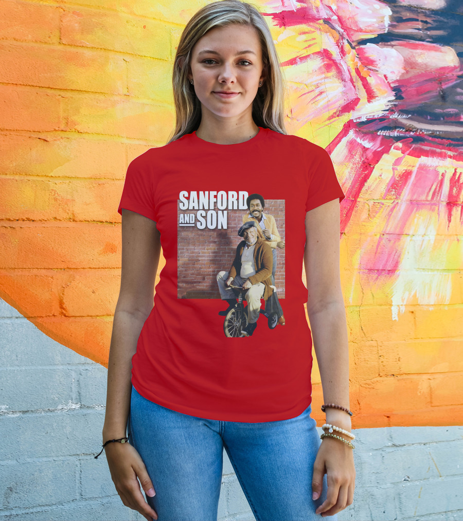 Sanford And Son Red Brick Wall Background T-Shirt