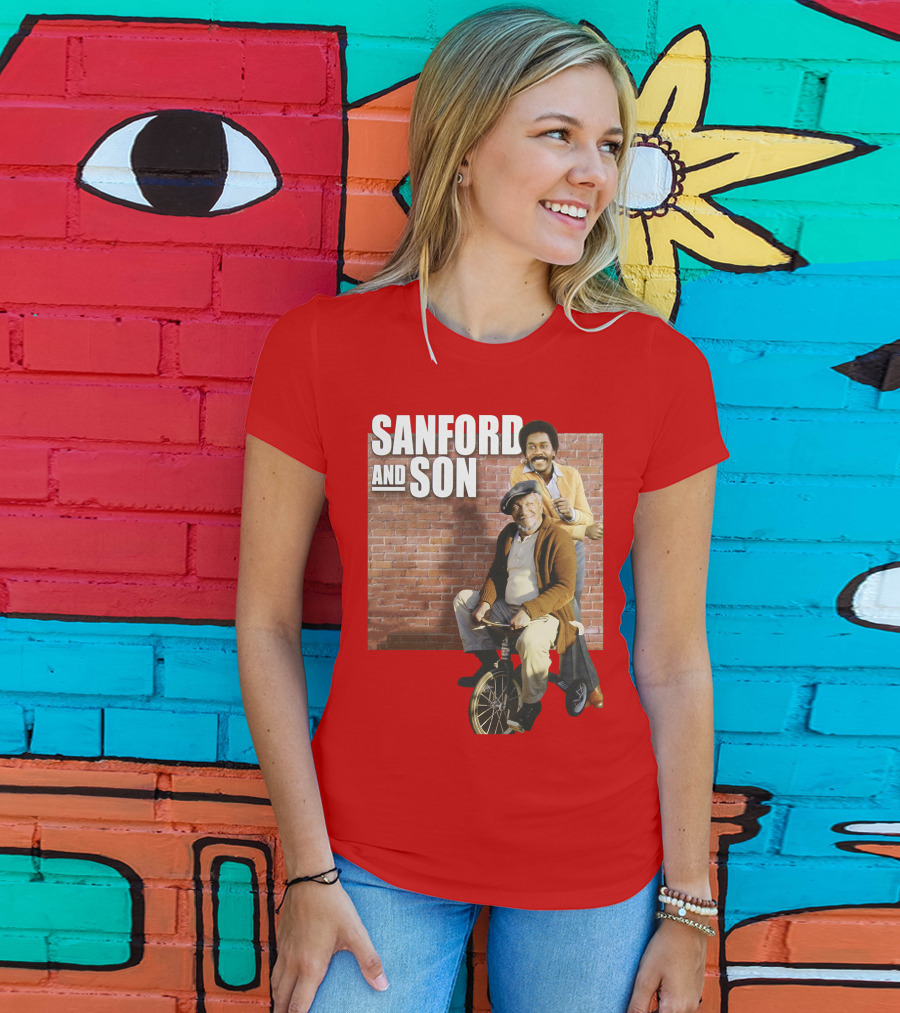 Sanford And Son Red Brick Wall Background T-Shirt