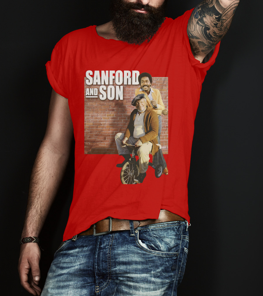 Sanford And Son Red Brick Wall Background T-Shirt