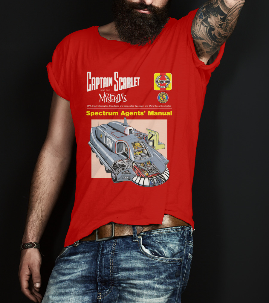 Captain Scarlet And The Mysterons Spectrum Agents' Manual SPV Haynes Cloudbase Spectrum World Security Vehicles T-Shirt