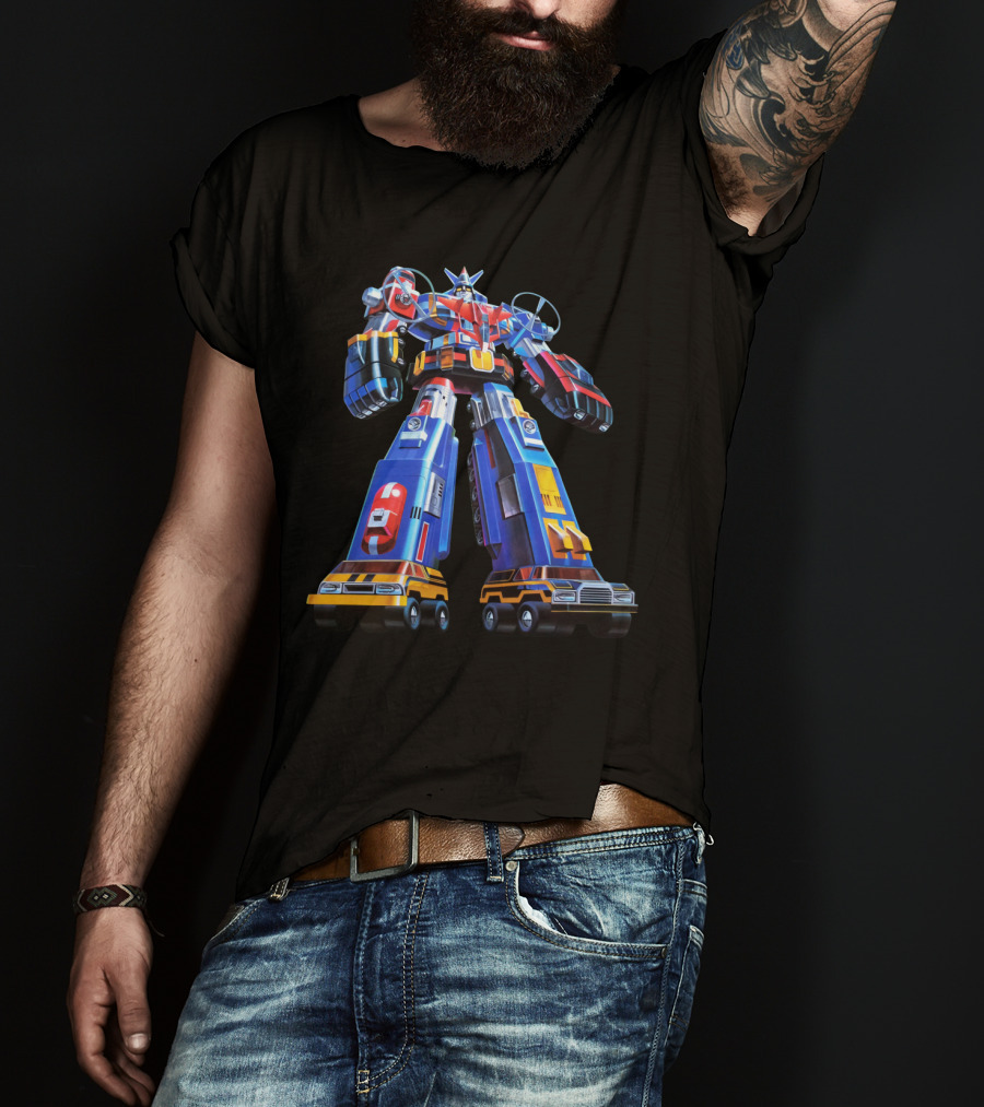 Vehicle Force Voltron Dairugger XV Giant Mecha Robot T-Shirt
