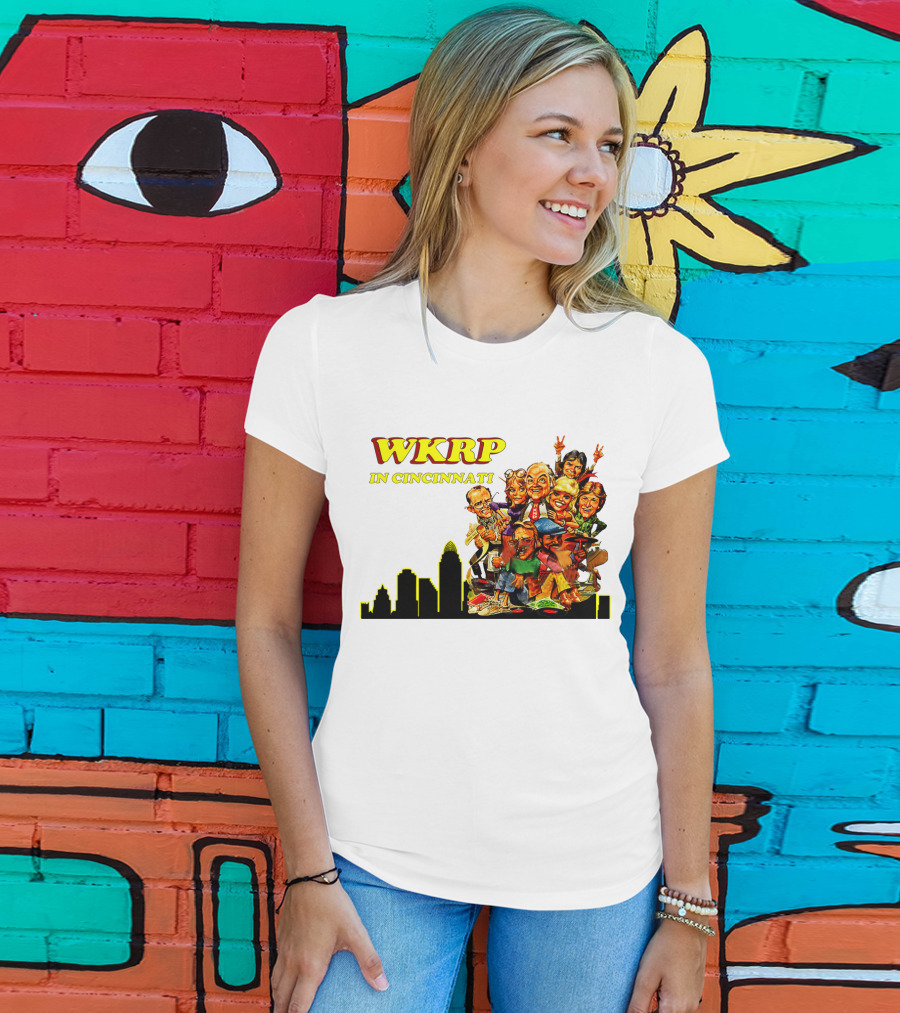 WKRP In Cincinnati Characters And Skyline T-Shirt