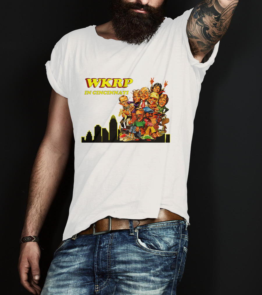 WKRP In Cincinnati Characters And Skyline T-Shirt