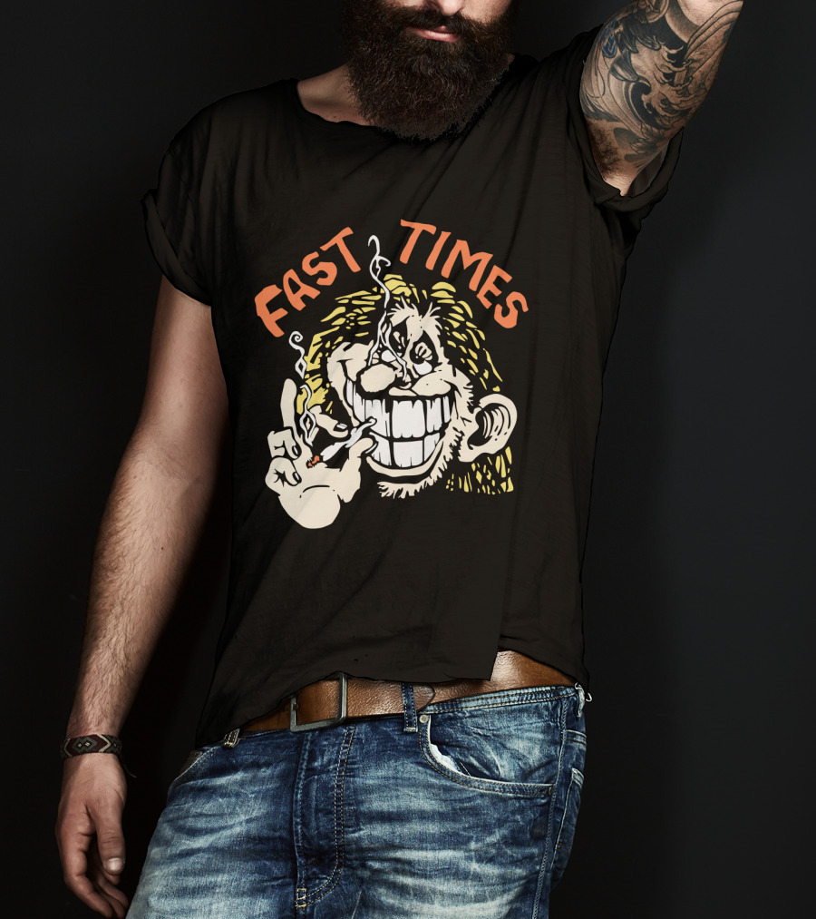 Fast Times Cheech And Chong Style Smoking Cartoon T-Shirt