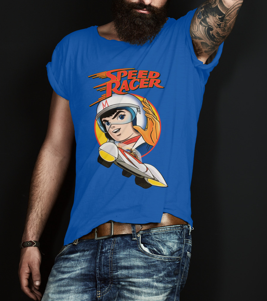 Speed Racer Character With Helmet And Car T-Shirt