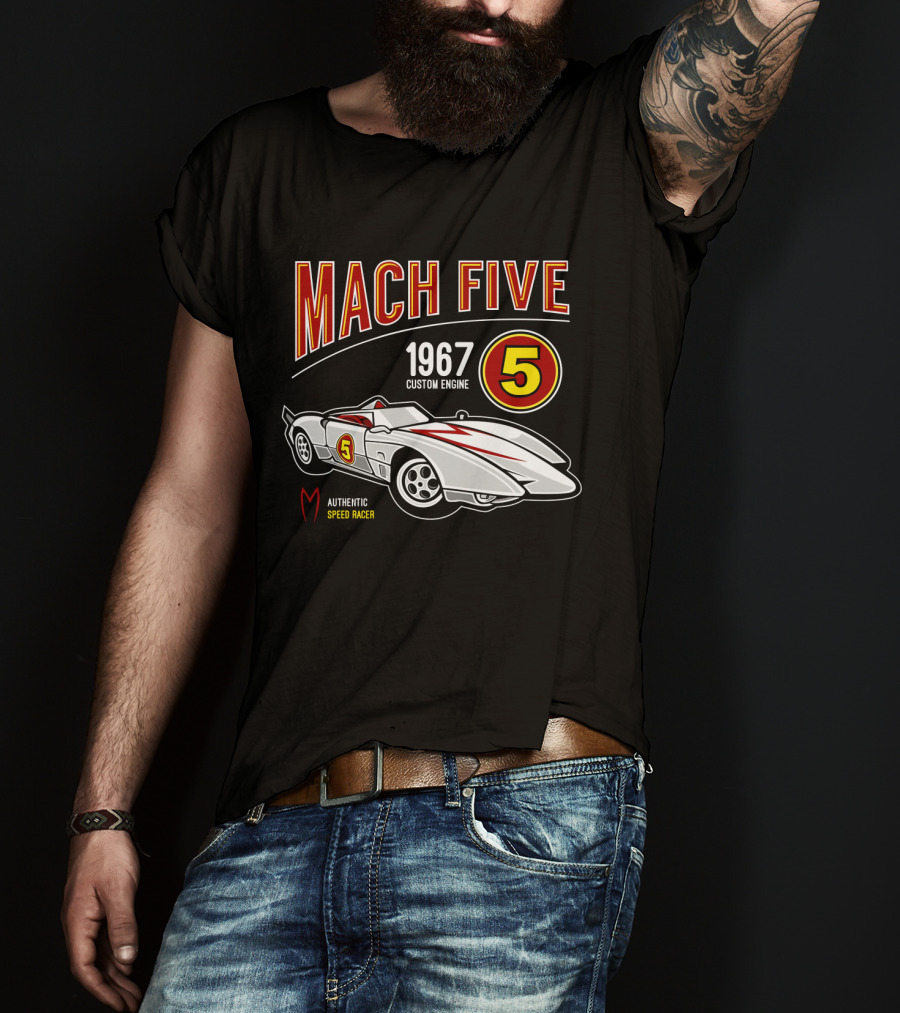 Mach Five 1967 Custom Engine Authentic Speed Racer T-Shirt
