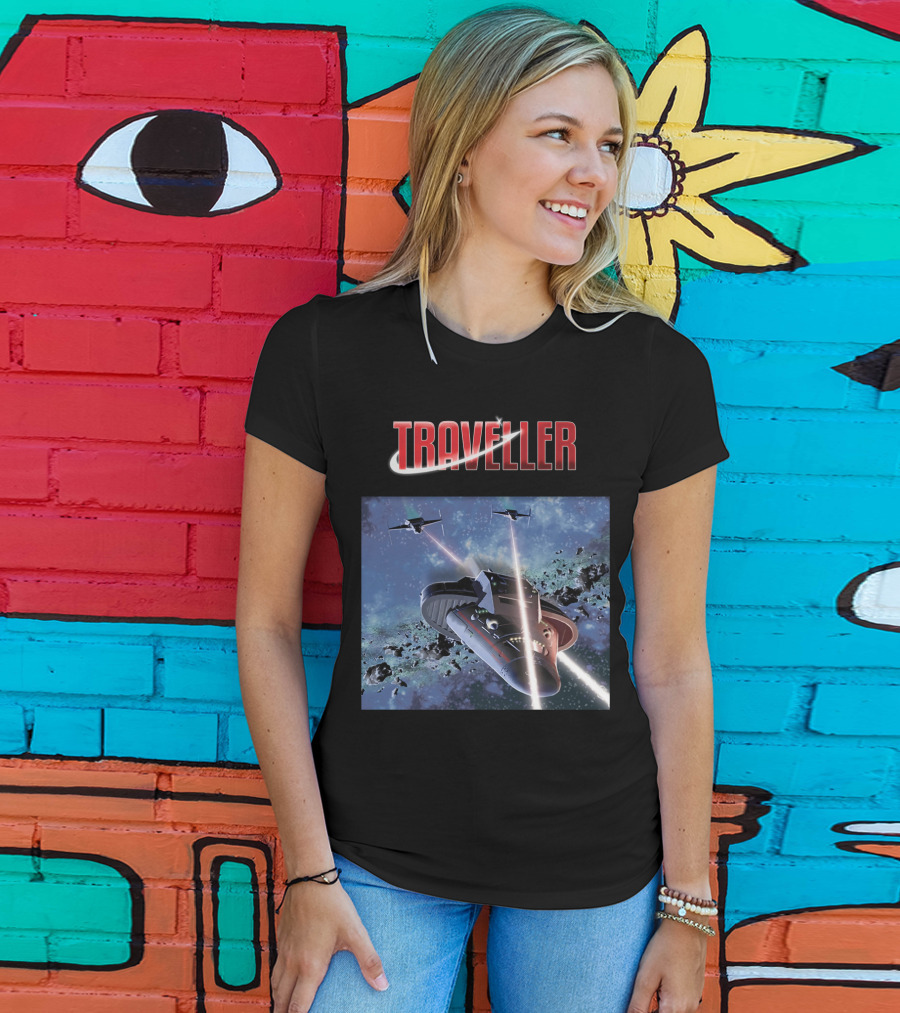 Traveller Space Adventure Cosmic Battle Scene T-Shirt