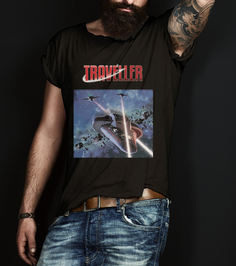 Traveller Space Adventure Cosmic Battle Scene T-Shirt
