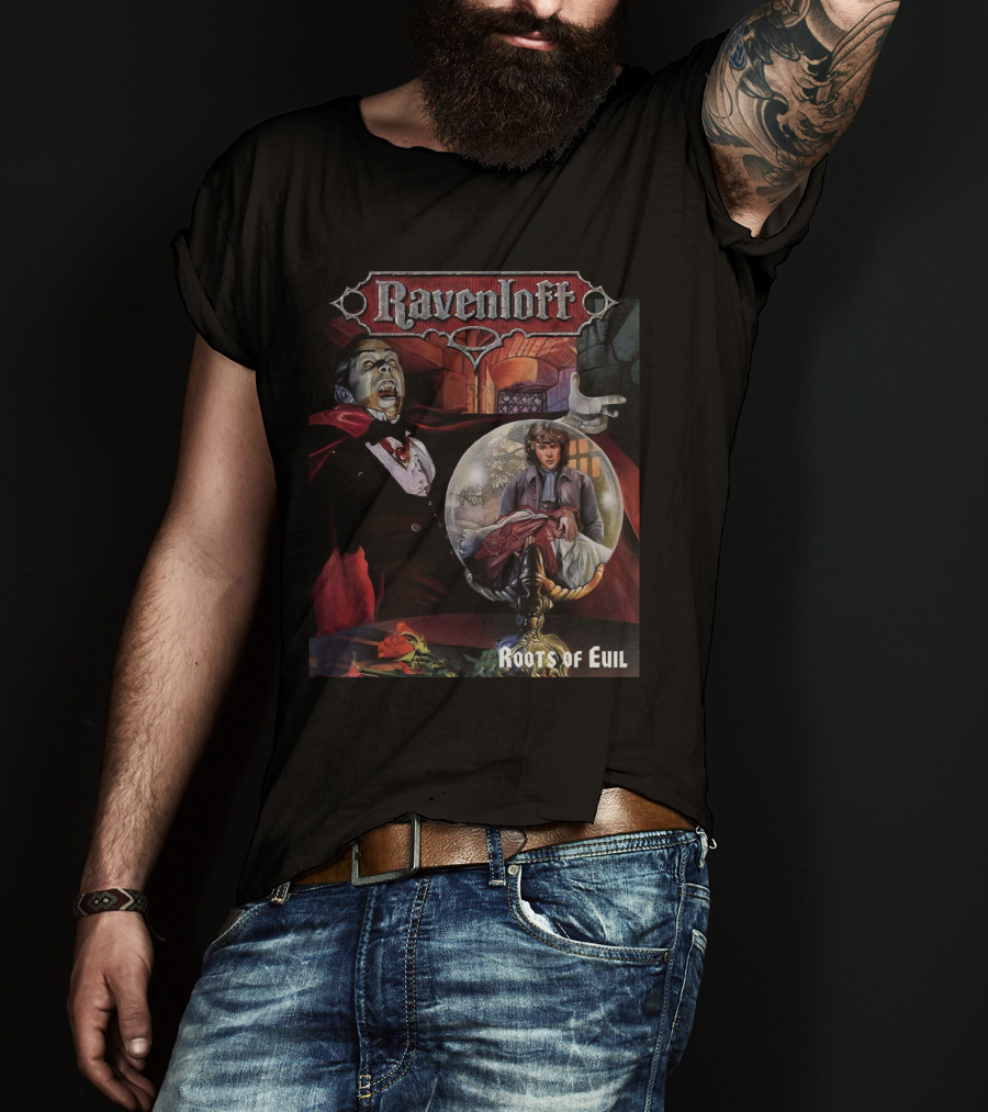 Ravenloft Roots Of Evil Vampire And Crystal Ball Fantasy T-Shirt