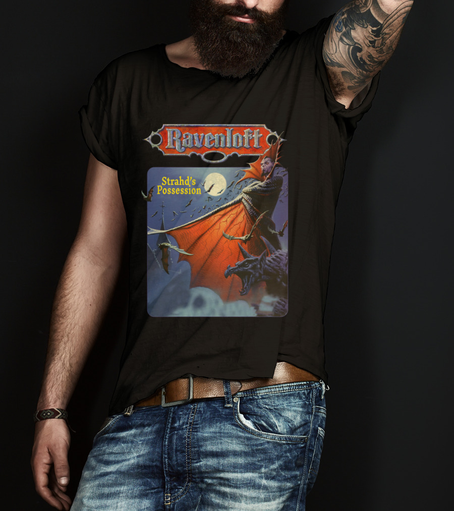 Ravenloft Strahd's Possession Vampire Moon Bats Wings Gargoyle T-Shirt
