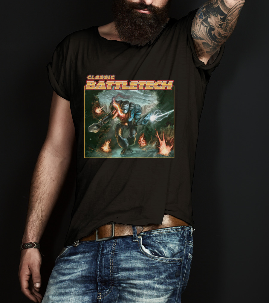 Classic BattleTech BTT 3055 Mech Warrior Action Scene T-Shirt