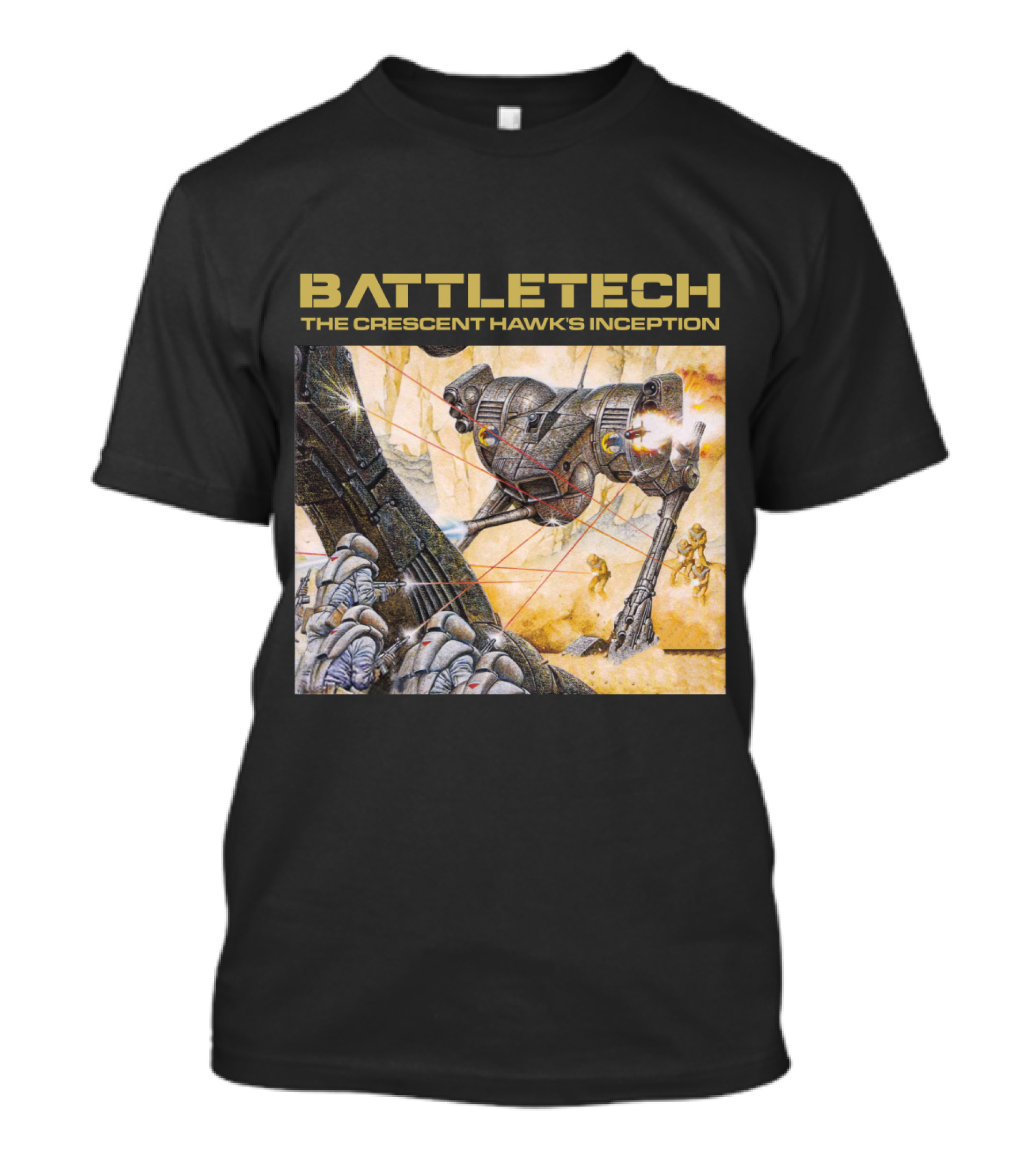 BATTLETECH The Crescent Hawk's Inception Mech Battle Scene T-Shirt