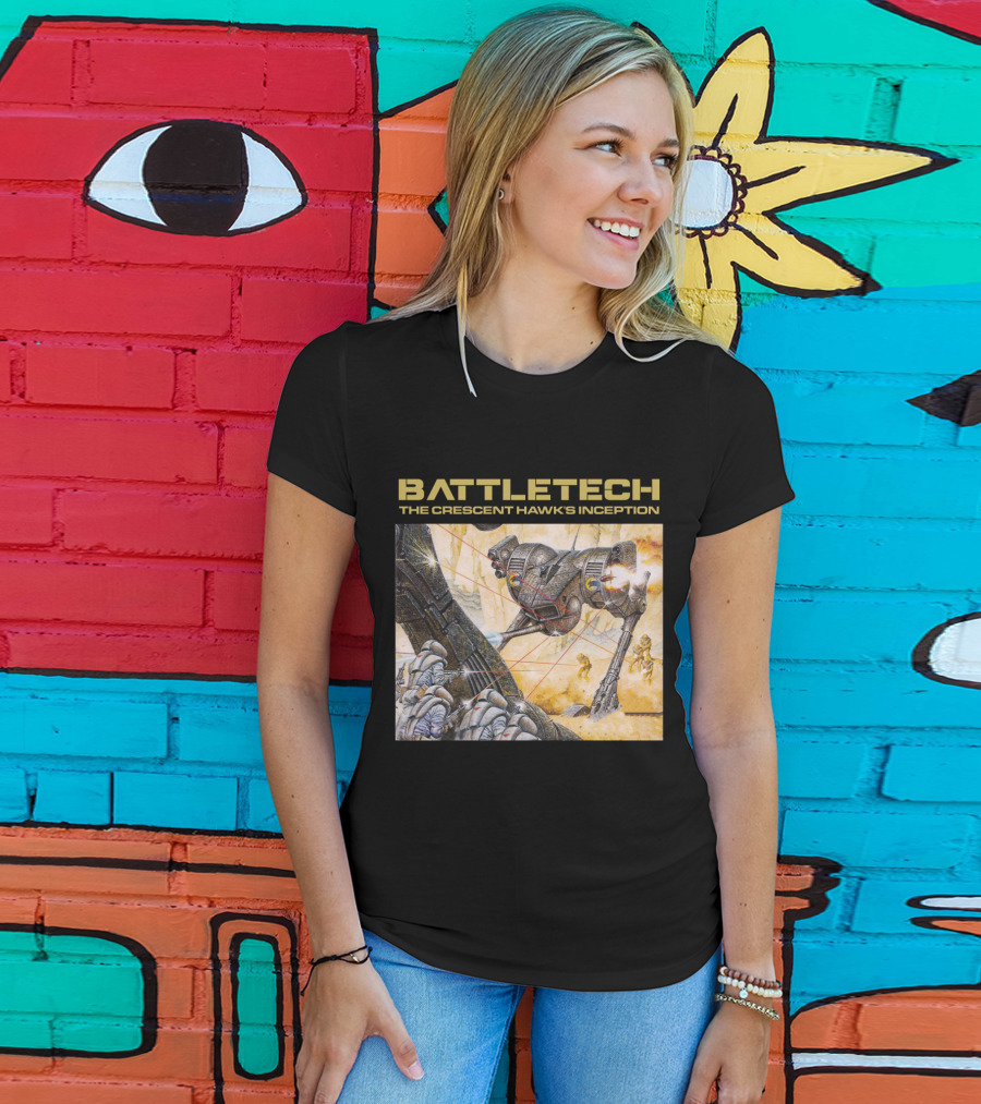 BATTLETECH The Crescent Hawk's Inception Mech Battle Scene T-Shirt
