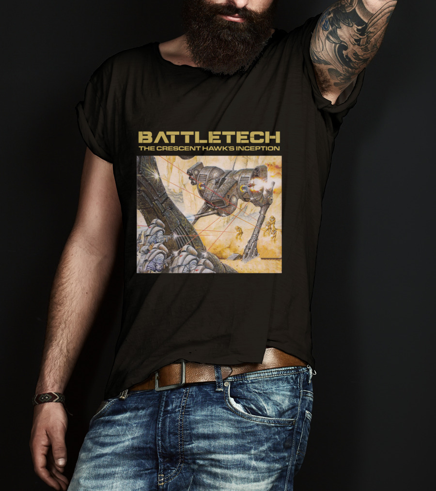 BATTLETECH The Crescent Hawk's Inception Mech Battle Scene T-Shirt