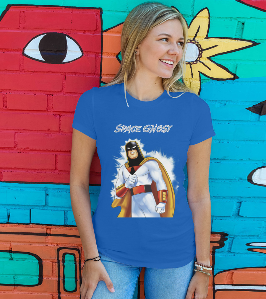 Space Ghost Classic Character With Dynamic Pose And Iconic Heroic T-Shirt