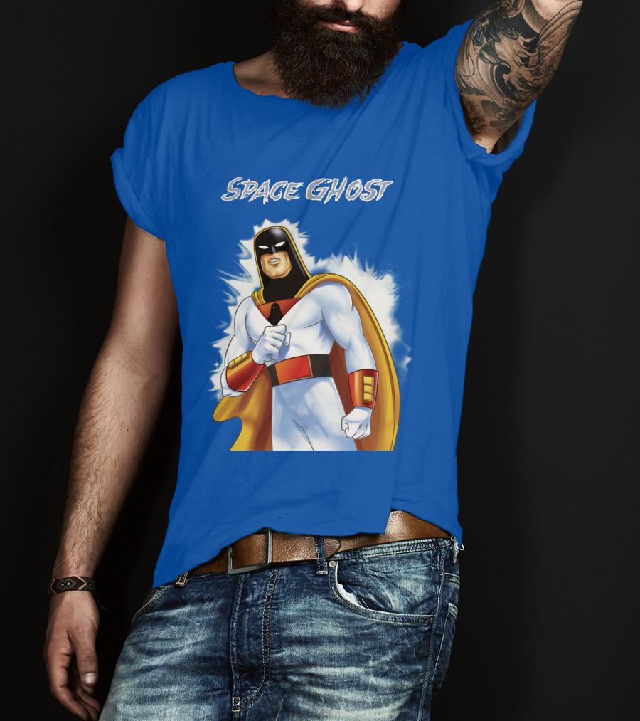 Space Ghost Classic Character With Dynamic Pose And Iconic Heroic T-Shirt
