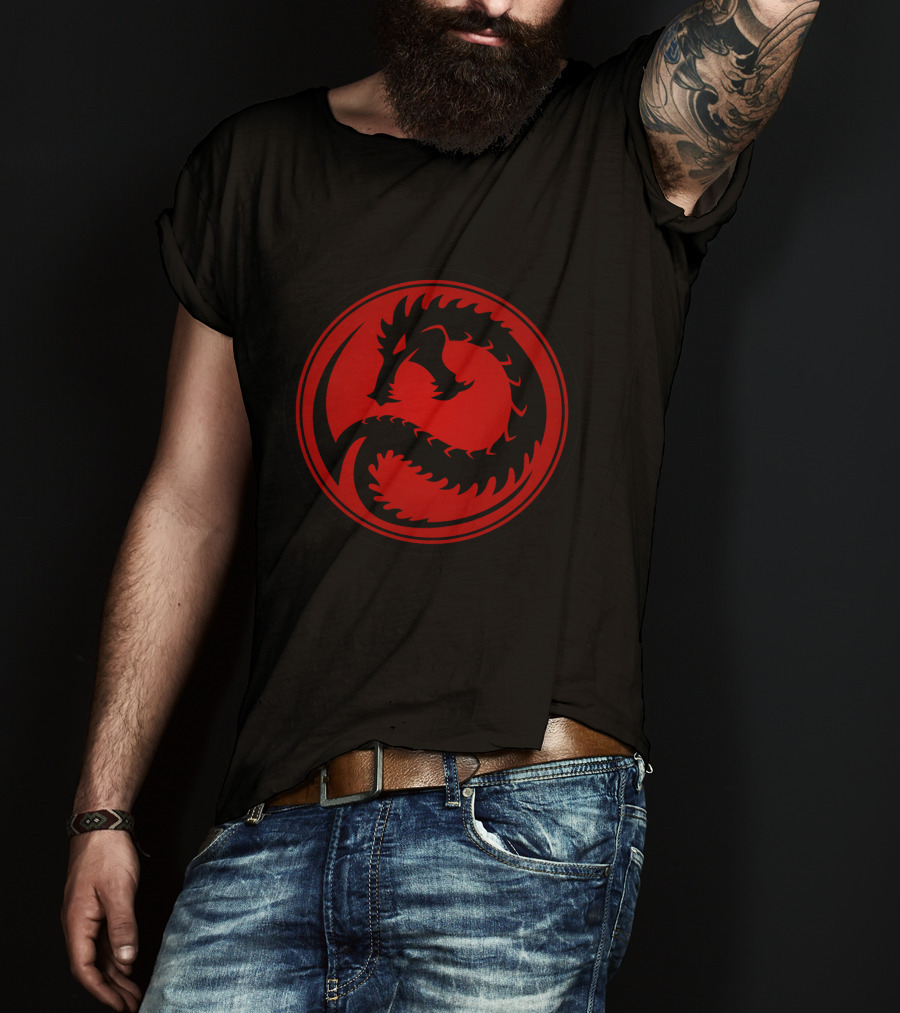 Draconis Combine Red Dragon Symbol In Black Circle T-Shirt