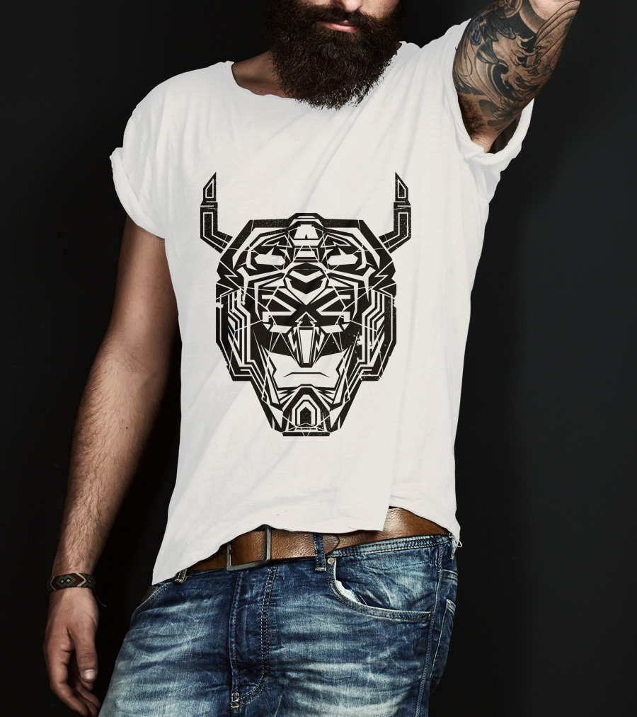 Voltron Head Geometric Lion Face T-Shirt
