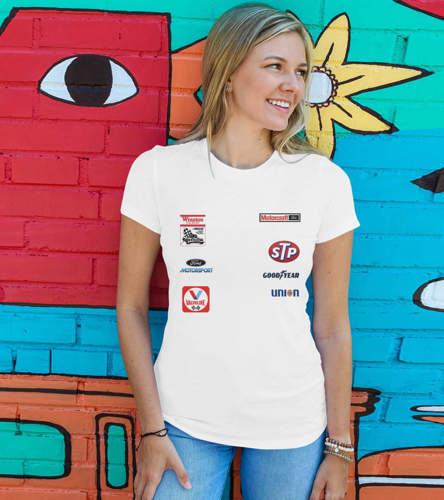 Stroker Ace White Uniform Winston Cup Series Motorcraft Ford Motorsport STP Goodyear Union 76 Valvoline T-Shirt