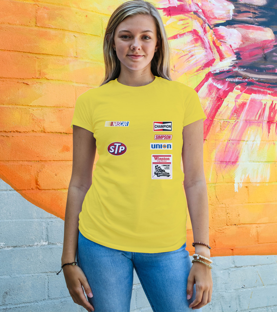 NASCAR STP Champion Simpson Union 76 Winston Cup Series Yellow Suit T-Shirt